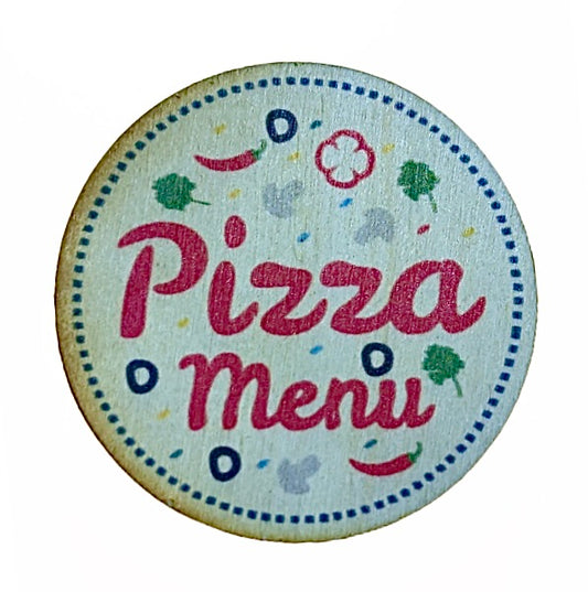 Round Pizza Menu Magnet