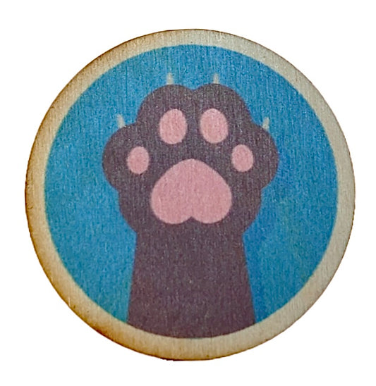 Cat Paw Blue Background