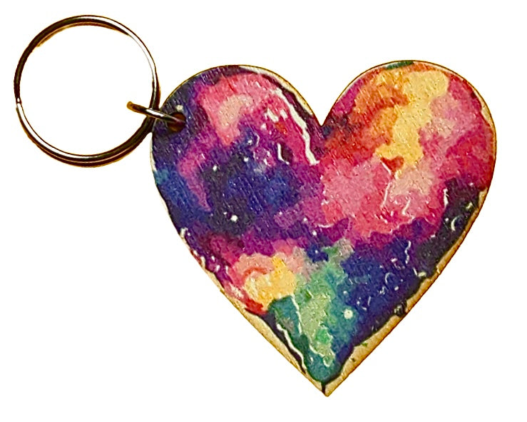 Tie Dye Rainbow Heart